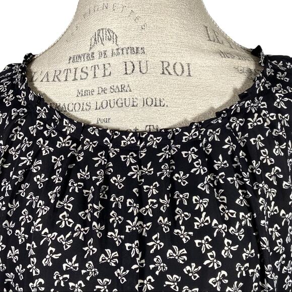 LC Lauren Conrad Black & White Bow Sleeveless Top Women's Size Medium - Picture 2 of 10